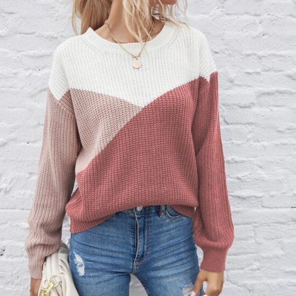 Sweaters - Multi Color Knit Sweater Pullover fall / winter